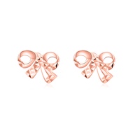 SK Jewellery Sparkling Bow 14K Rose Gold Loca Earrings