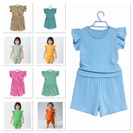 TODDLER TERNO, AERIEL 2-3Y.O BUTTERFLY PLAIN, COTTON WAFFLE MIXED FAB, COMFY SOFT RANDOM COLORS