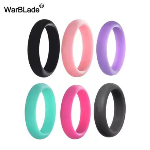 WarBLade 5mm Food Grade FDA Silicone Finger Rings For Women Wedding Rubber Bands Hypoallergenic Flex