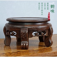 Solid Wood Base Fish Tank Bracket Heightened Wine Tank Wood Large Ebony Tray Vase Flower Pot
