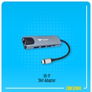 UL-17 5In1 Type-C to USB 2.0 USB 3.0 Type-C PD HDMI LAN Adapter Converter