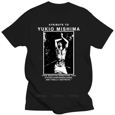 Adult tee tops teenager fashion cotton tee-shirt Yukio Mishima“True Beauty”shirtunisex tshirtgift wo