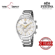 Festina F20343/1 Chronograph Silver Stainless Steel Strap Watch For Men