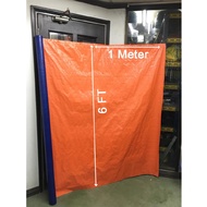 6 Kaki x 1 Meter Canvas Blue Orange (Selling Loose 6 Feet x 1 Meter) Floor Table Cover Waterproof Ka