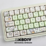 KBDiy Anime MOA Profile Keycaps ISO MAC 7U PBT 140 Key Cap Cute Panda Set Custom DIY for Mechanical 