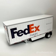 DM 1/50 Alloy Fedex Fedex Federal Express Sea Transport Logistics Truck Semi-Trailer Container Conta