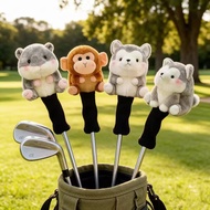Cute Plush Animal Golf Headcover Hamster Monkey Snow Owl Husky Golf Club Head Cover For Driver Fairw