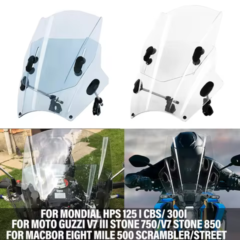 FOR MACBOR EIGHT MILE 500 SCRAMBLER/STREET Universal Motorcycle Windshield FOR MONDIAL HPS 300I FOR 