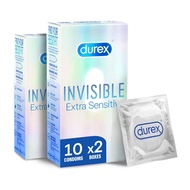 Durex Invisible Extra Thin and Extra Sensitive Condoms 10'S - Bundle of 2