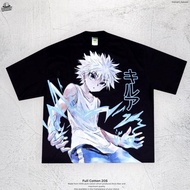 KILLUA Hunter X Hunter Oversized T-Shirt - Oversized Model Black anime waifu t-shirt Men's T Shirt M