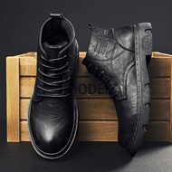 ＜1012＞TOPEOPLE Safety Boot Shoes for Men Korean Original Fashion New Style 2024 Black Rain Zip Cater