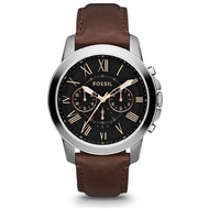 (OFFICIAL WARRANTY) Fossil Men's Grant FS4813 Chronograph Brown Leather Strap Watch FS4813IE (2 Year