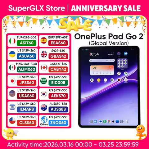 Global Version OnePlus Pad Go 2 Tablet MediaTek Dimensity 7300-Ultra 12.1" 120Hz LCD Display 10050mA