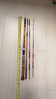 船竿 4節 竹製釣魚竿