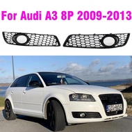 Glossy Black Car Front Fog Light Grill Cover Trim Honeycomb Grill For Audi A3 8P 2009-2013