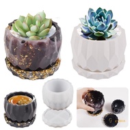 gy Round Flower Pot Silicone Mold Epoxy Resin Casting Molds Succulent Vase Gypsum Cement Clay Mold DIY Pen Holder Mould