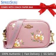 Coach Handbag In Gift Box Crossbody Bag Convertible Belt Bag With Tossed Daisy Print Carnation Pink # F73152