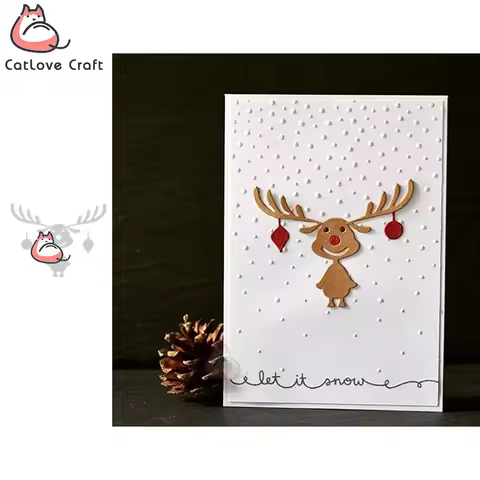 Catlove Christmas Deer Animal Metal Cutting Dies Scrapbooking Stencil Die Cuts Card Making DIY Craft