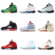 Factory AJ5 Basketball Shoes Ice Cream Racing Blue Ice Blue Joe 5 Oreo White Blue Men Women Casual S
