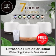 [SG SELLER LOCAL STOCK] [Limited Time Sales] Remote Control 500ML MUJI STYLE Ultrasonic Humidifier Aroma Diffuser