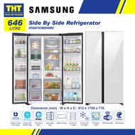 Samsung 646L Refrigerator SBS -Auto Open Door White Glass RS80F65MNWME