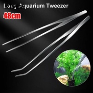KTVEIH 1Pcs Water Grass Clip, Stainless Steel Long Tong Aquarium Tweezer,  48cm Aquarium Supplies Pe