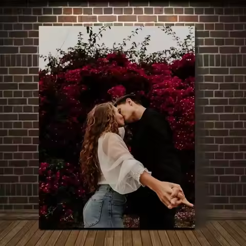 1 Custom Photo Canvas Print — Choose between a DIY wooden frame kit (assembly required) or a framele