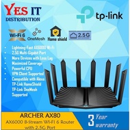 TP-LINK Archer AX80 AX6000 / Archer AX95 AX7800 Tri-Band 8-Stream Wi-Fi 6 Router - Replace Archer AX