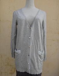 楹 ~ 正品 日本品牌 any SiS 日本組曲 灰色 開襟 長版針織外套 size: 2