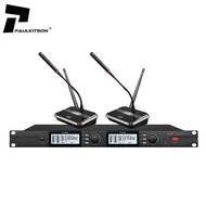 Paulkitson KP720 UHF Professional Digital Microphone 4 Channel Wireless Conference Mic Gooseneck Microphone For Meeting System Performance KTV Handheld Microphone*&amp;-*