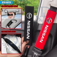 DTH Thickening 2Pcs/Set Nissan Car Safety Seat Belt Harness Shoulder Strap Pad Roof Handle Cover For