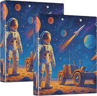 Personalized Astronaut Lunar Moons Surface 3 Ring 1.5 Inch Binders Hold 200 Sheets Folders Notebook 