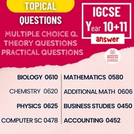 I4 IGCSE Topical Past Year Paper + Answer Biology Chemistry Physics Mathematics Add Math Physics Bus