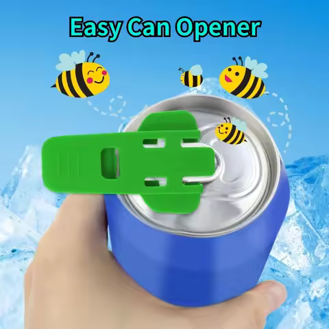 Easy Can Opener, 6 Pack Colorful Soda Beer Can Opener & Beverage Can Cover Protector for Coke, Beer,