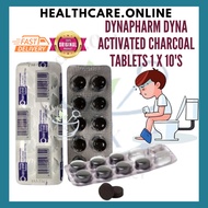 DYNA CHARCOAL ACTIVATED CHARCOAL TABLETS 1 x 10's (Diarrhoea / Ubat Cirit Birit/ Keracunan/ Angin/ P