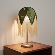[yiodusi] Tassel Lampshade Glare-Reducing Fringed Textile Shine Shade E27 Suspended Shade French Ins