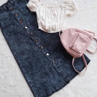 Buy Now.! Fwr - Giselle Snow Black Jeans Skirt