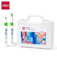 Deli Acrylic Paint Marker Pen Twin Tip Soft Tip Multi-Surface Use Art Markers Sketch Draw 12  24  36
