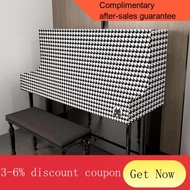 YQ63 Classic Houndstooth Piano Cover Retro Affordable Luxury Piano Cover Modern Minimalist Piano Stool Cover Dust Cover