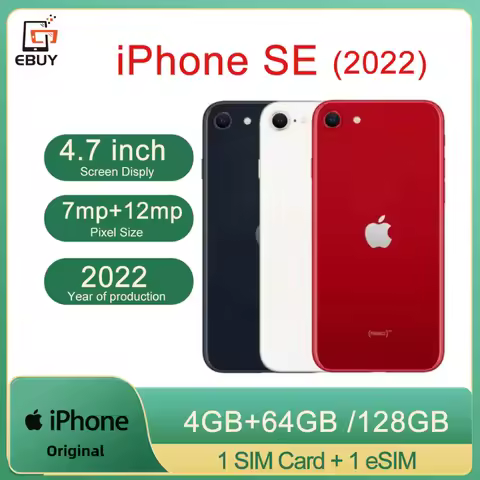 Apple iPhone SE 2022 SE3 4.7" A15 Bionic Chip 12MP Camera Fingerprint 4G RAM 64GB 128GB 256GB ROM Or