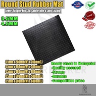 Round Stud Rubber Tiles 4.5mm Thickness 200mm to 600mm Length Rubber Flooring, Airport Mat