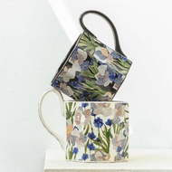 Designer Style GARDEN Series Octagonal Cup Oil Painting Style Iris Ceramic Creative Mug Retro Coffee