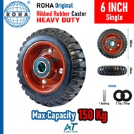 HEAVY DUTY 6 INCH RUBBER WHEELS FOR TROLLEY - CART