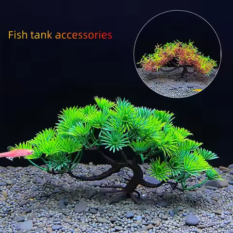 Aquarium Bonsai Tree, Plant, Fish Tank Decoration, Artificial Plant, Flower Decoration, Beta Goldfis