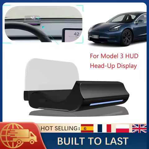 12V HUD Head-Up Display OBD2 GPS Speedometer For Tesla Model 3 M3S Car Windscreen Projection Digital