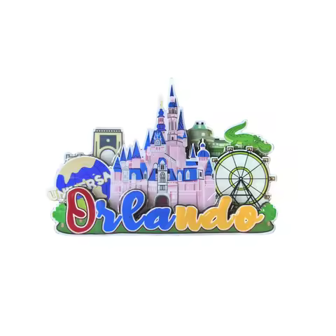 Orlando USA 3D Fridge Magnet Souvenir Gift,Wood Handmade Orlando Refrigerator Magnet Home Decoration