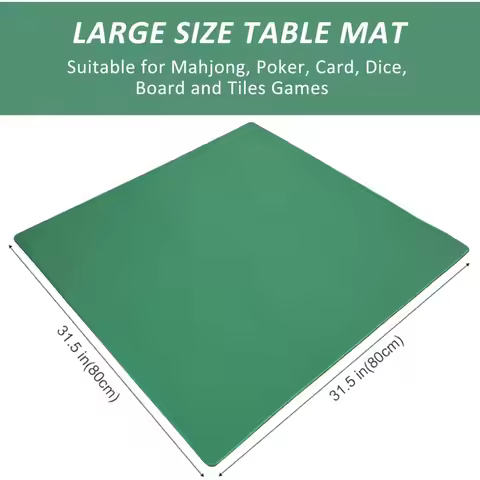 Mahjong Table Mat Rubber Anti Slip Game Mat and Noise Reducing Table Cover for Mahjong,Dominoes,Poke
