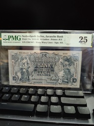 Uang Kuno 10 Gulden Wayang (Netherlands Indies) TTD Prasterink PMG