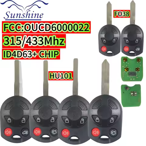 2pieces OUCD6000022 CWTWB1U793 315/433MHz ID4D63+CHIP Modified Key/PCB For Ford Escape Focus C-Max T
