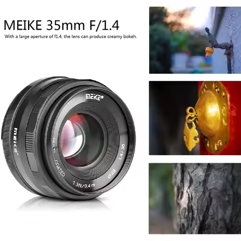 Meike 35mm f1.4 Manual Focus lens for Sony E-mount A7R A7S A6500 A7/Fuji X-T2 X-T3/Canon EOS-M M6 /M